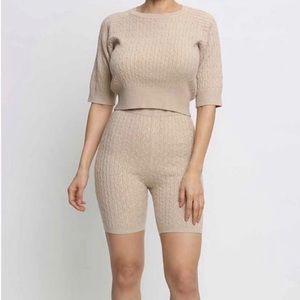 Nude 2 piece shorts set